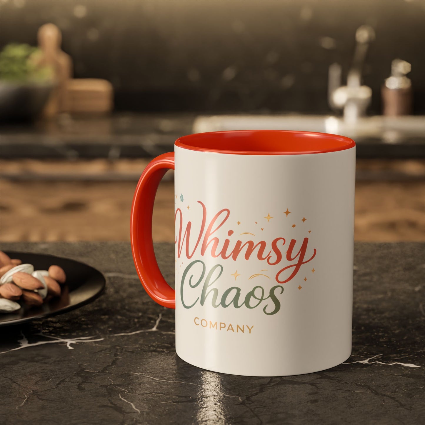 Whimsy Chaos Company Colorful Ceramic Mug – Sip Slowly, Smile Often