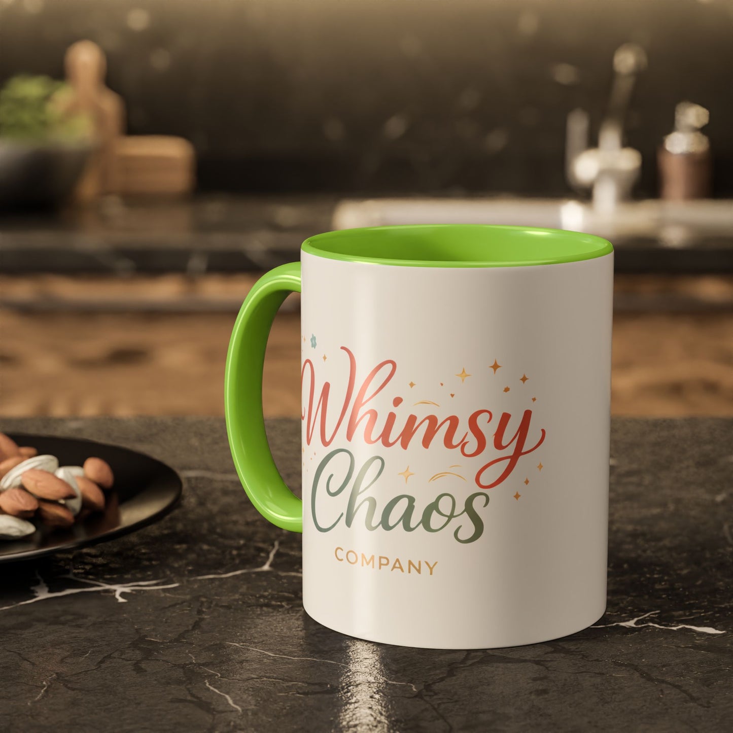 Whimsy Chaos Company Colorful Ceramic Mug – Sip Slowly, Smile Often