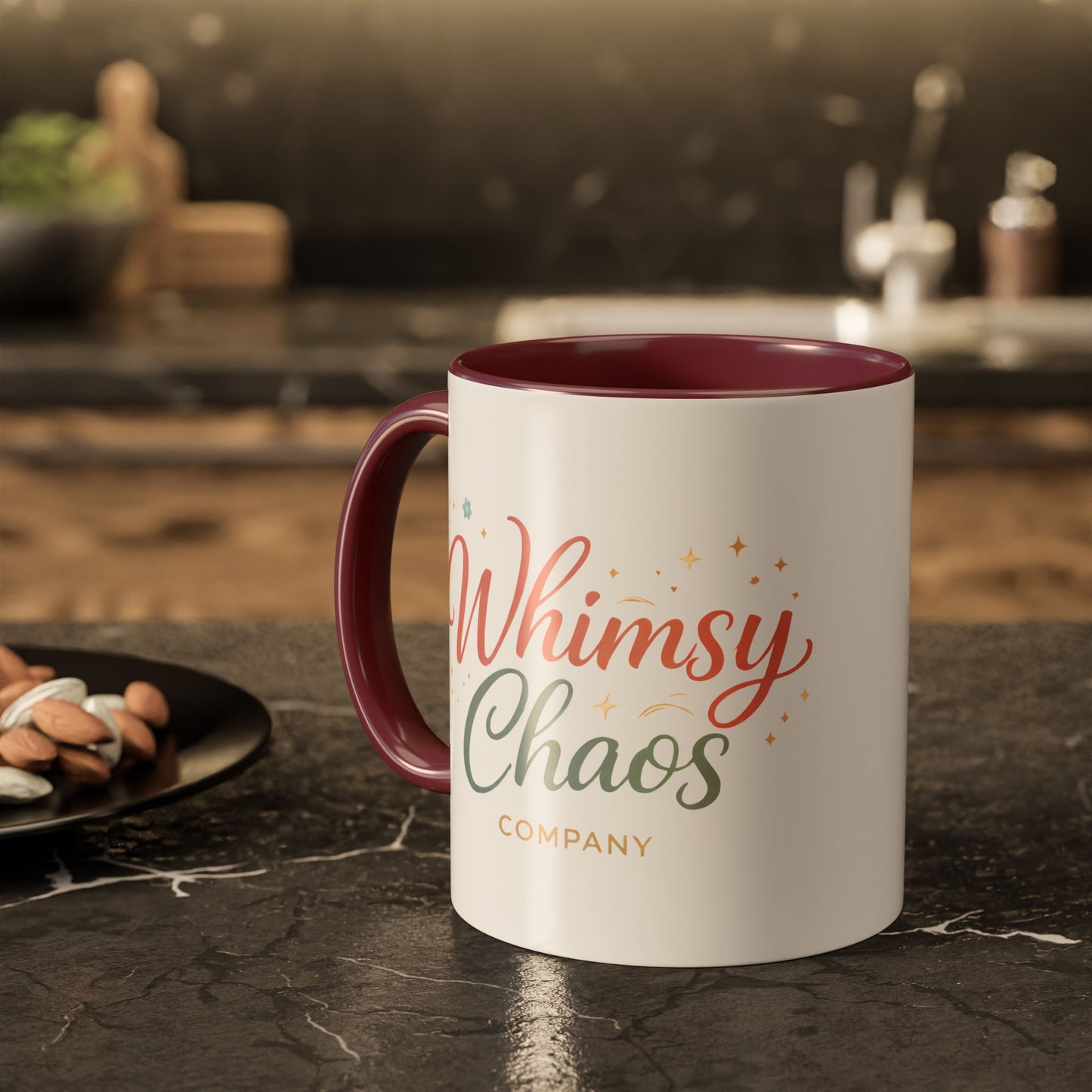Whimsy Chaos Company Colorful Ceramic Mug – Sip Slowly, Smile Often