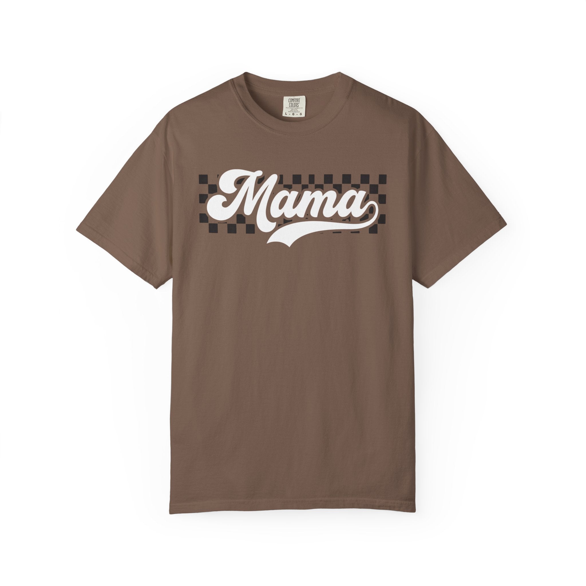 Mama Retro Checkered T-Shirt - Graphic Mom Tee Comfort Colors 1717