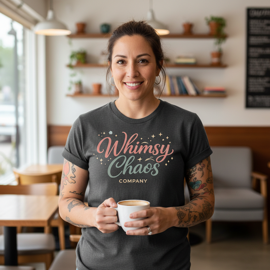 Whimsy Chaos Script Logo Tee