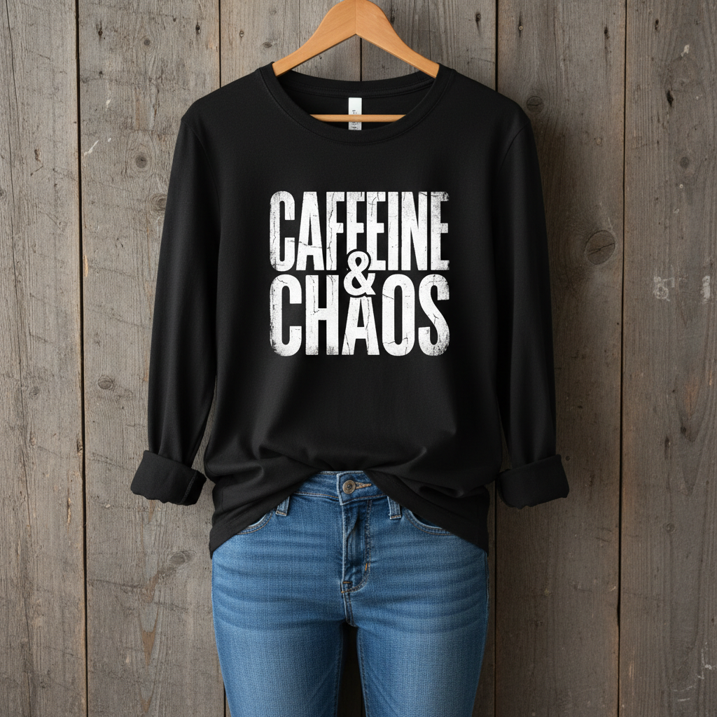 Caffeine & Chaos Long Sleeve Tee ☕