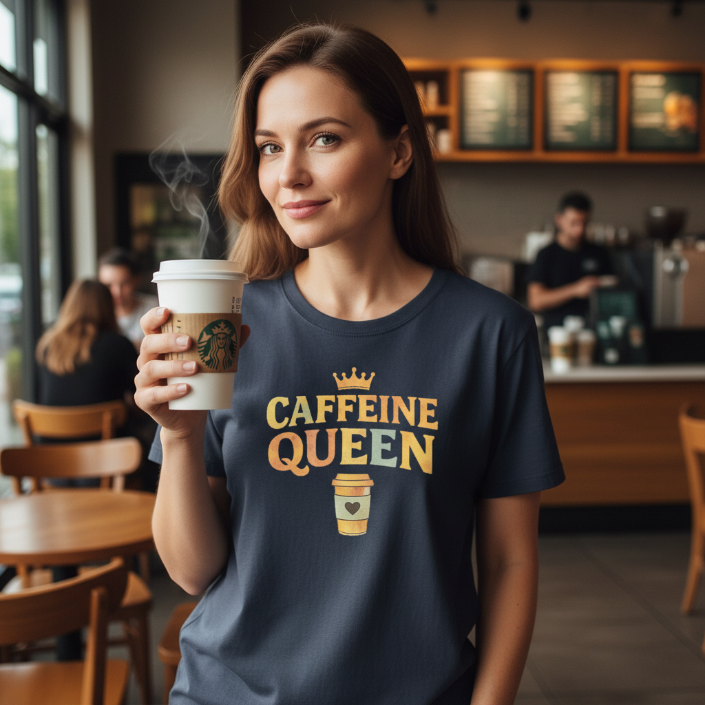 Caffeine Queen Tee - Bella+Canvas Unisex Tee