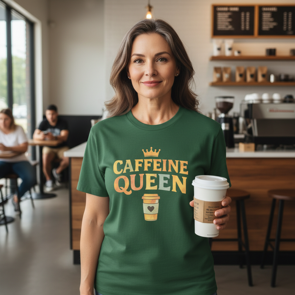 Caffeine Queen Tee - Bella+Canvas Unisex Tee