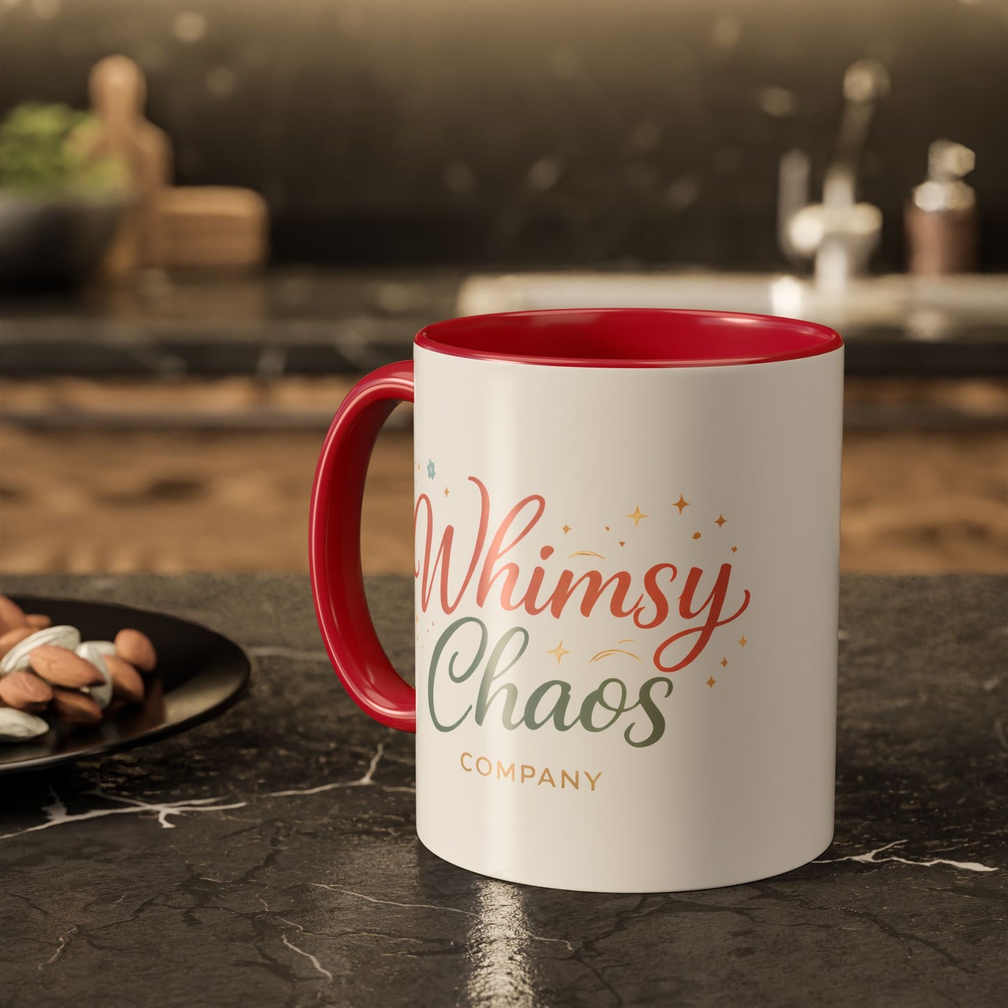 Whimsy Chaos Company Colorful Ceramic Mug – Sip Slowly, Smile Often