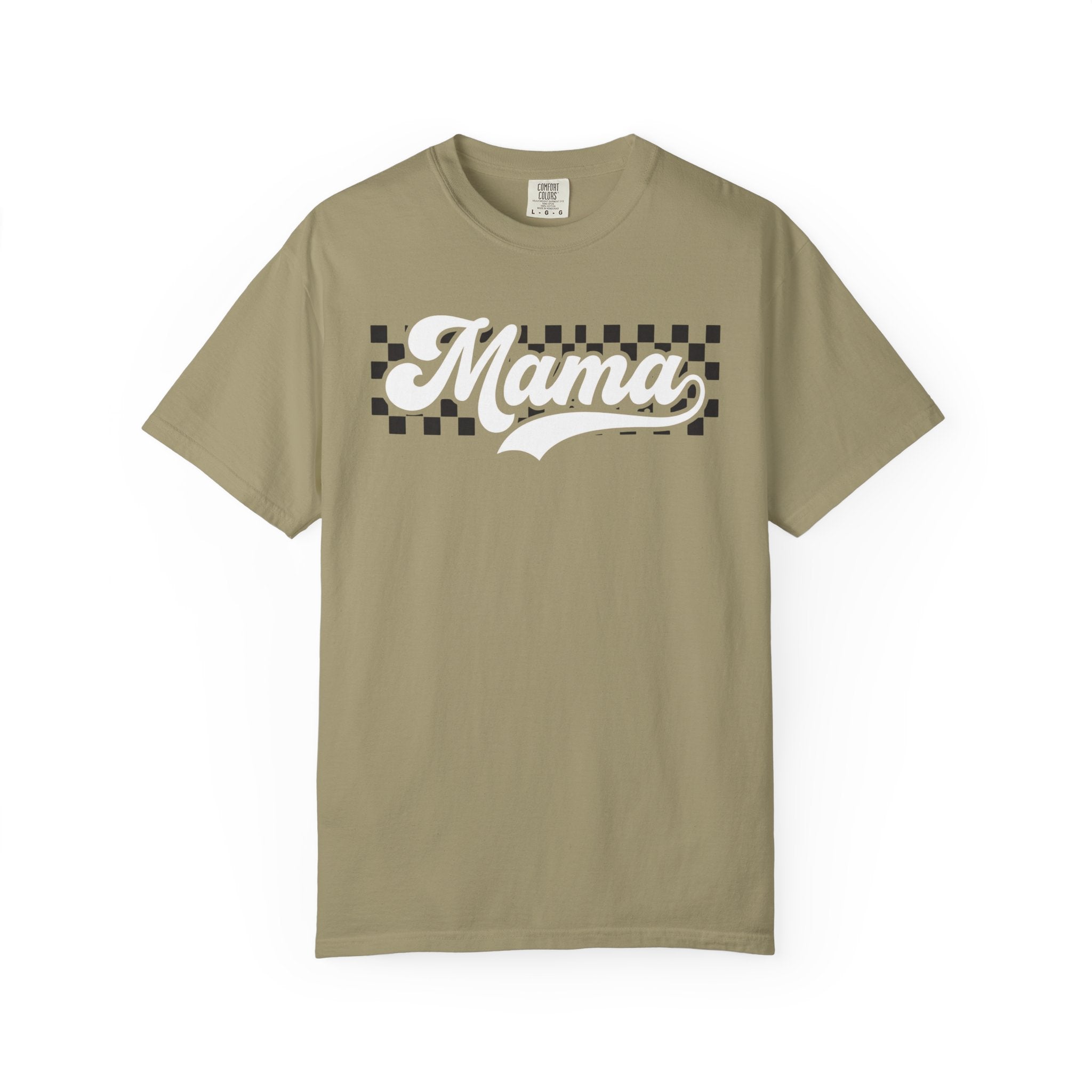 Mama Retro Checkered T-Shirt - Graphic Mom Tee Comfort Colors 1717