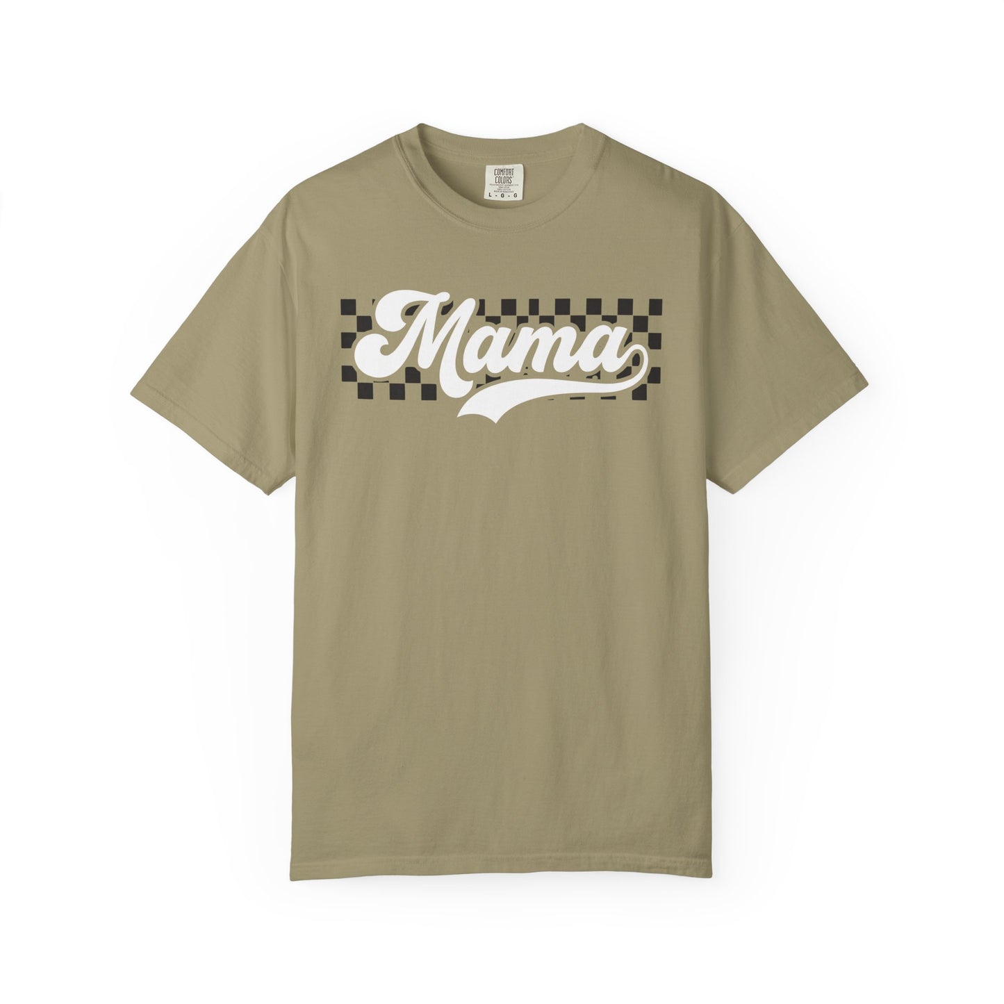 Mama Retro Checkered T-Shirt - Graphic Mom Tee Comfort Colors 1717