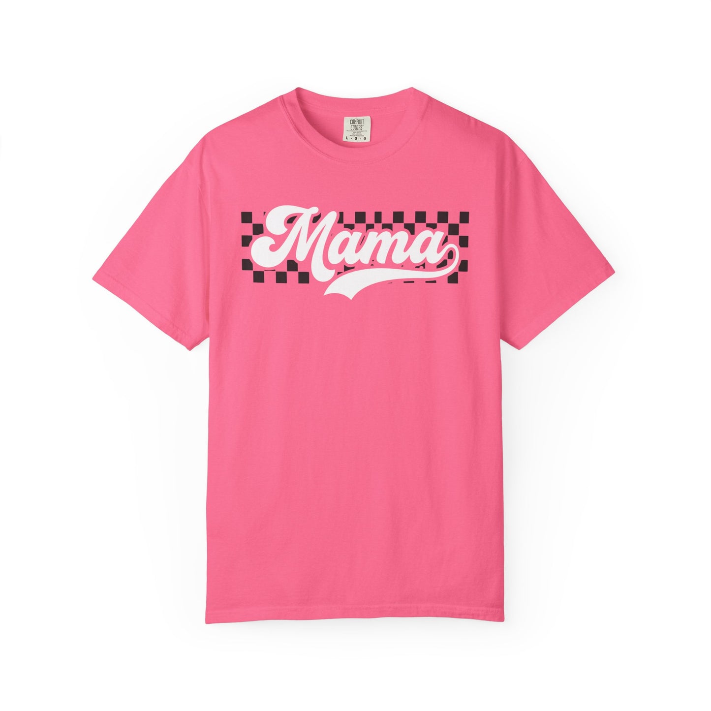 Mama Retro Checkered T-Shirt - Graphic Mom Tee Comfort Colors 1717