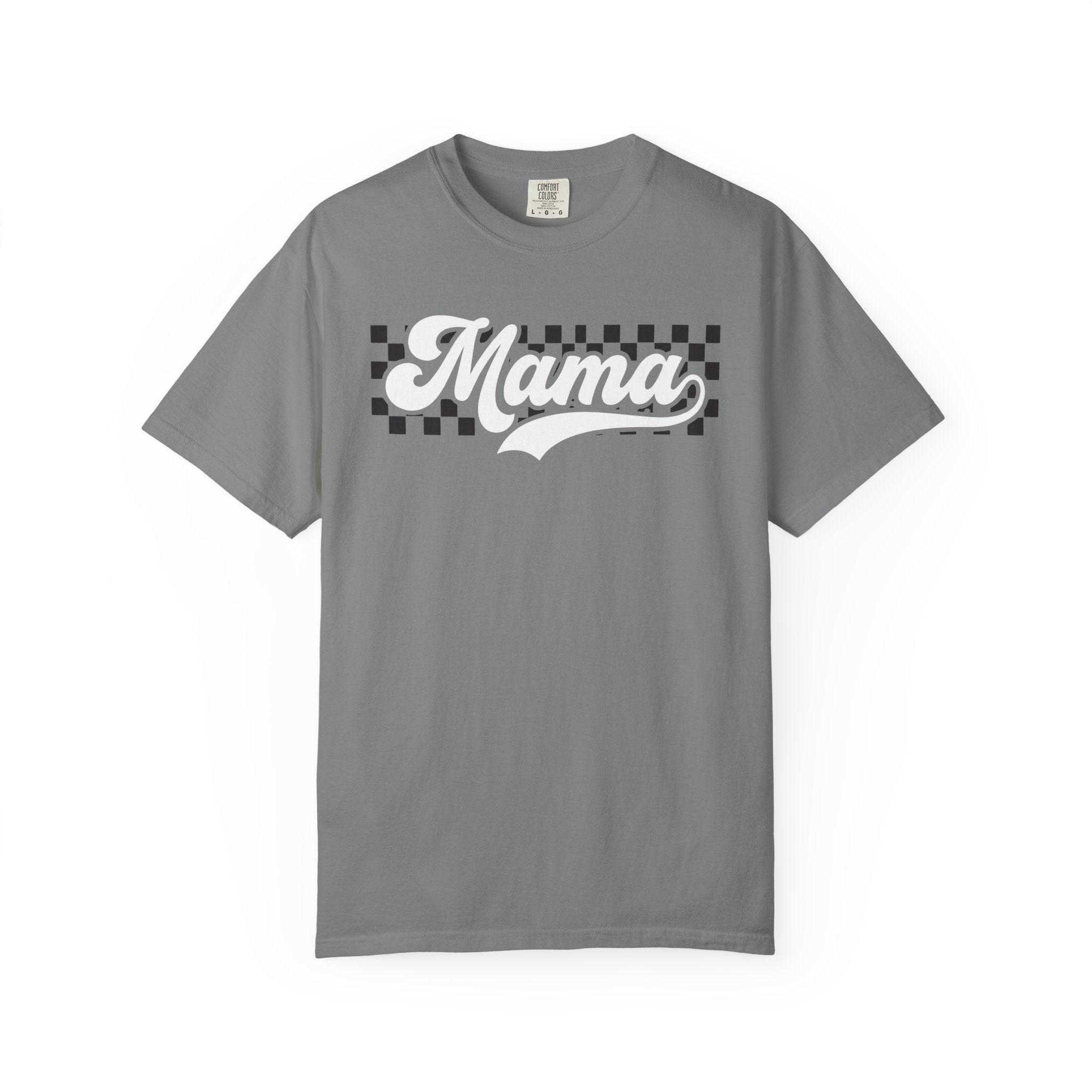 Mama Retro Checkered T-Shirt - Graphic Mom Tee Comfort Colors 1717