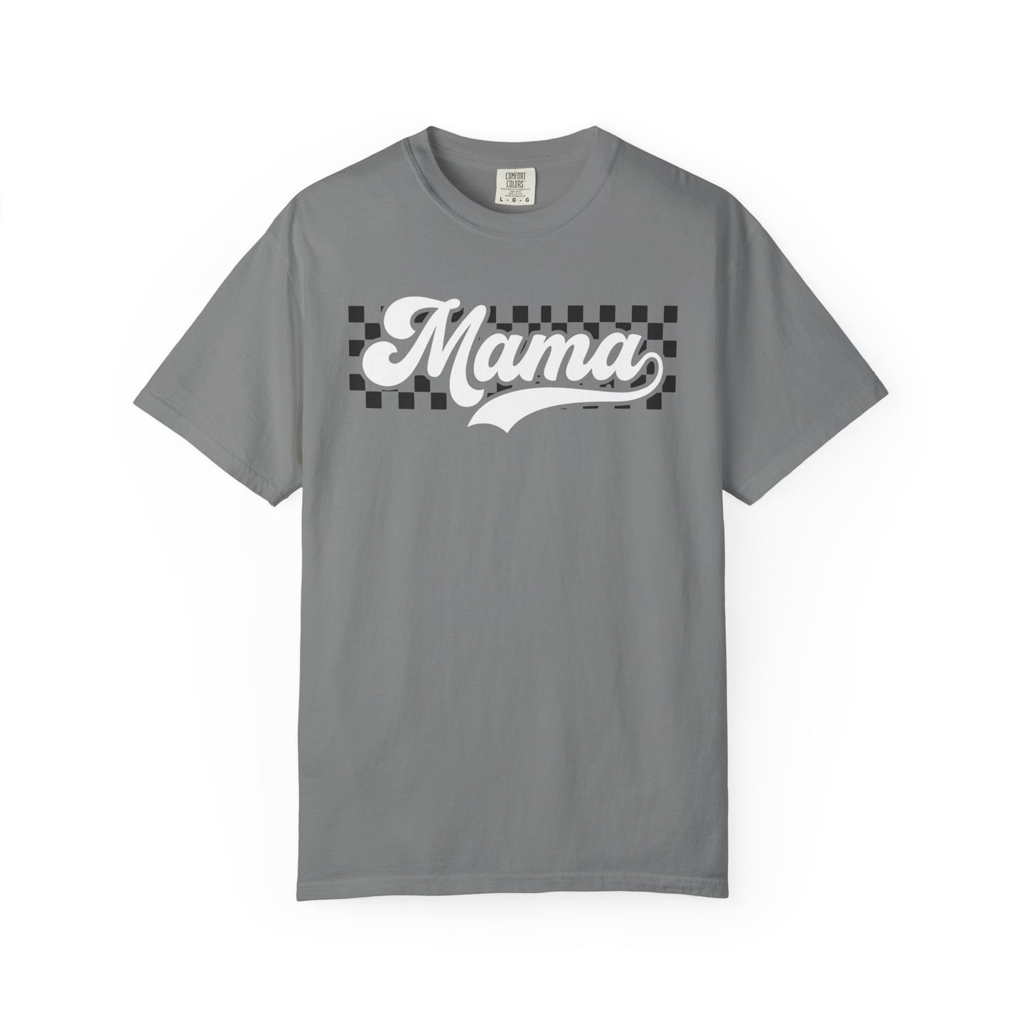 Mama Retro Checkered T-Shirt - Graphic Mom Tee Comfort Colors 1717