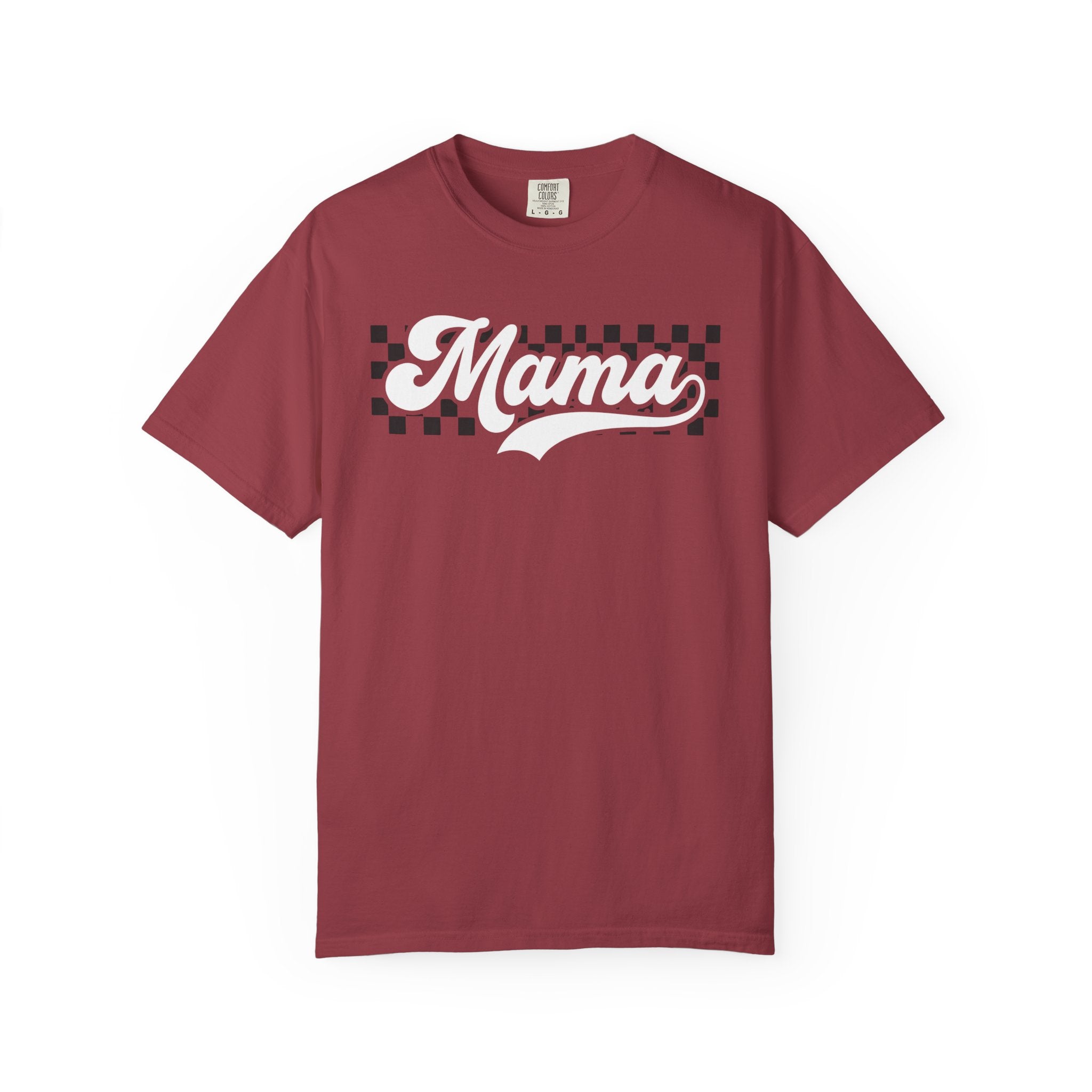Mama Retro Checkered T-Shirt - Graphic Mom Tee Comfort Colors 1717