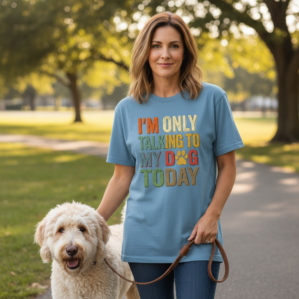 I'm Only Talking To My Dog Today Tee — Dog Lover Graphic Tee