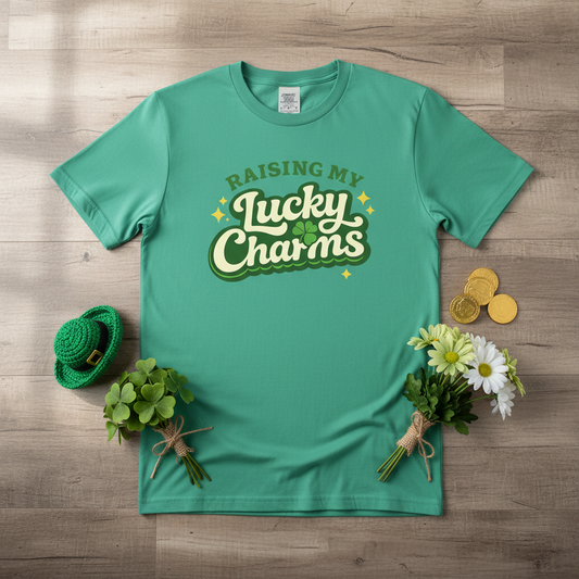 Raising My Lucky Charms Comfort Colors 1717 Graphic Tee | Funny Mom Life Shirt
