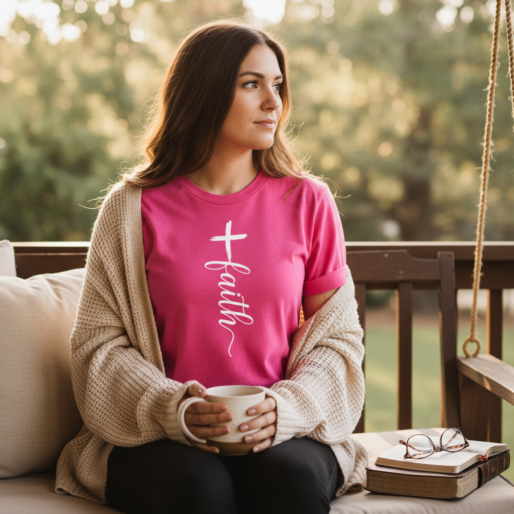 Faith Cross Graphic Tee Premium Unisex Crewneck Tee