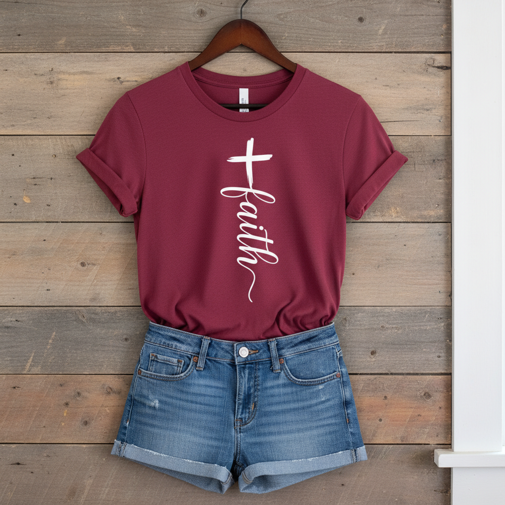 Faith Cross Graphic Tee Premium Unisex Crewneck Tee