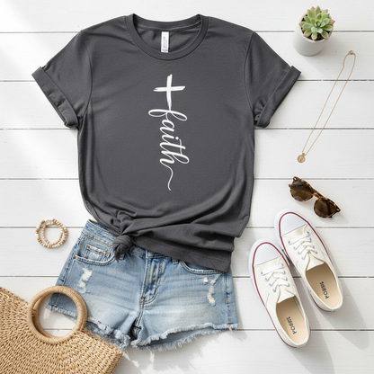 Faith Cross Graphic Tee Premium Unisex Crewneck Tee