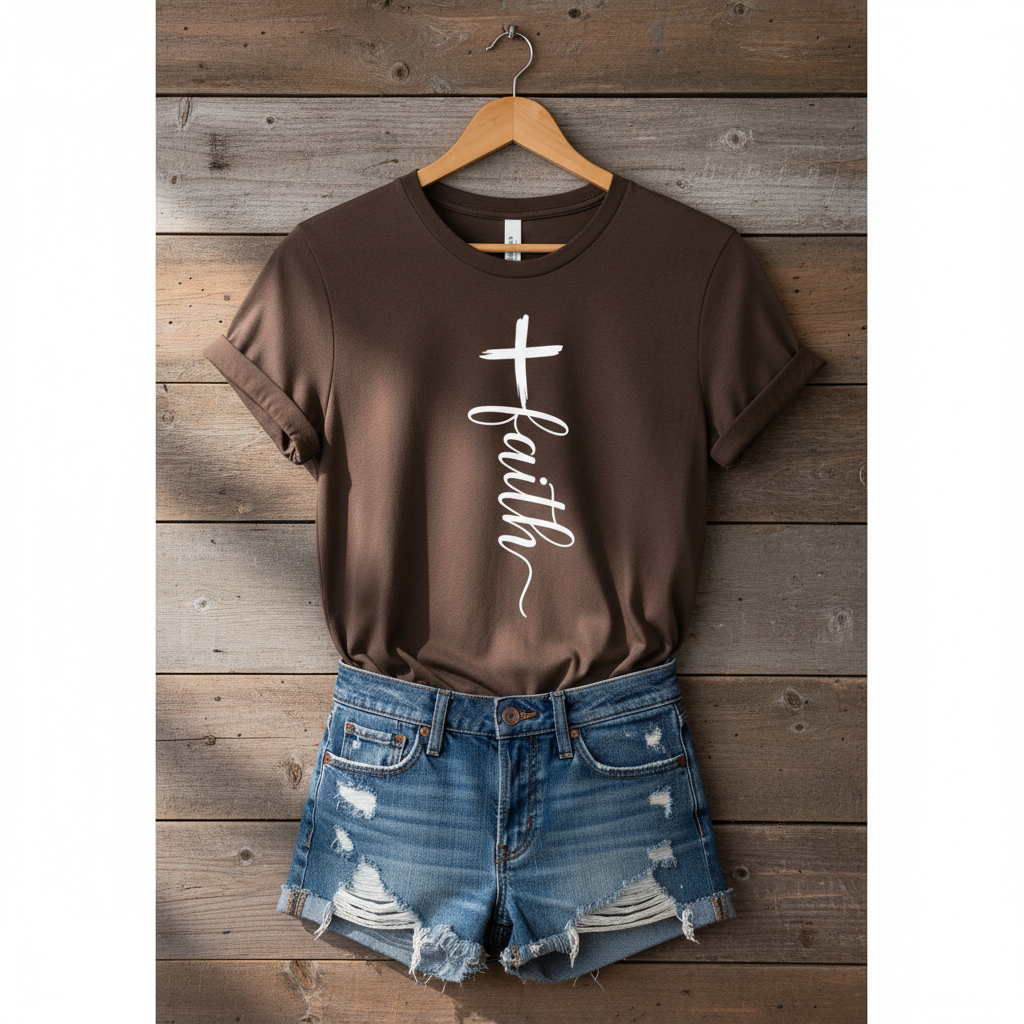Faith Cross Graphic Tee Premium Unisex Crewneck Tee