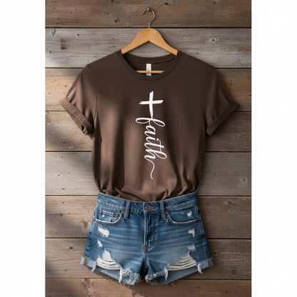 Faith Cross Graphic Tee Premium Unisex Crewneck Tee