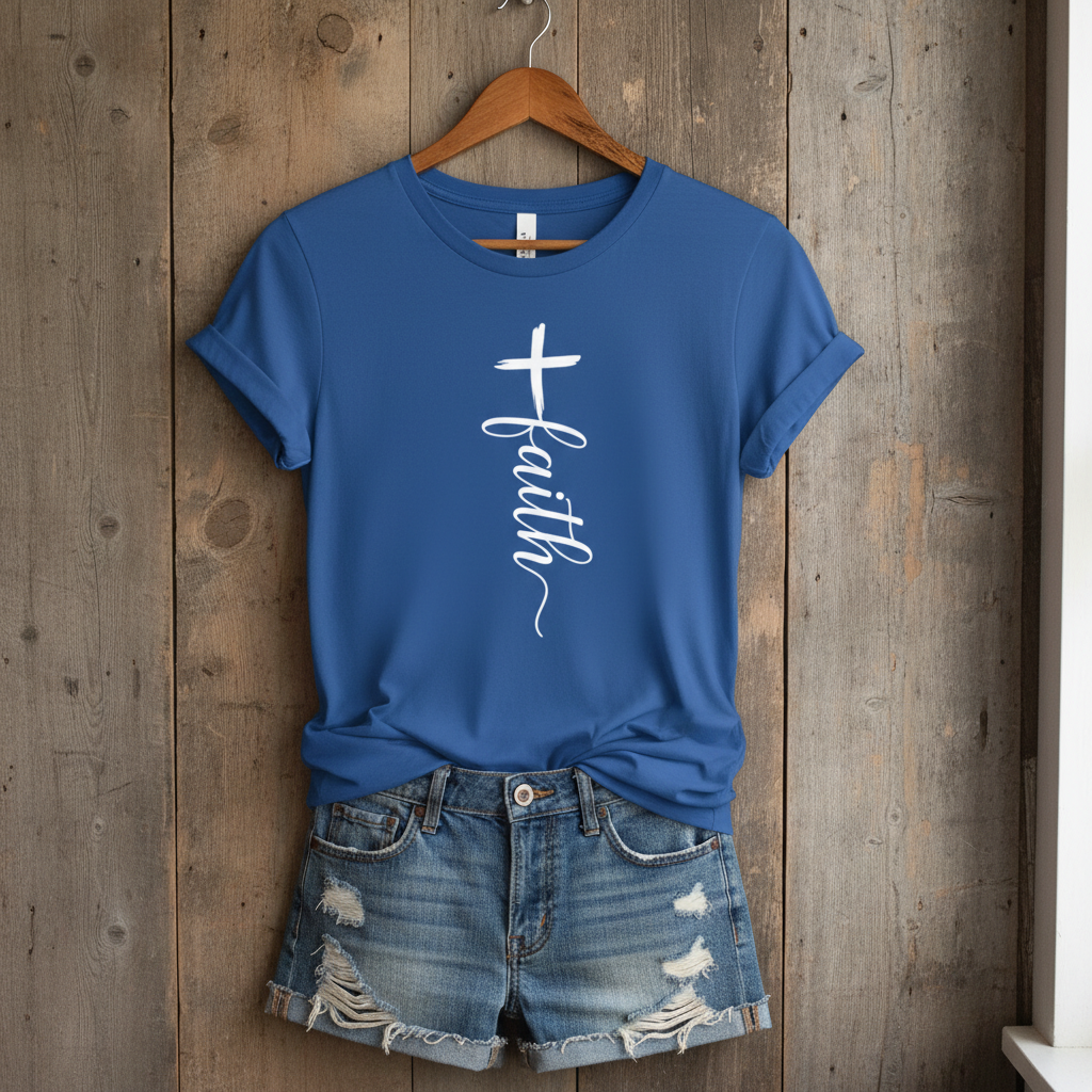 Faith Cross Graphic Tee Premium Unisex Crewneck Tee