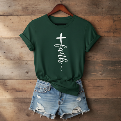 Faith Cross Graphic Tee Premium Unisex Crewneck Tee